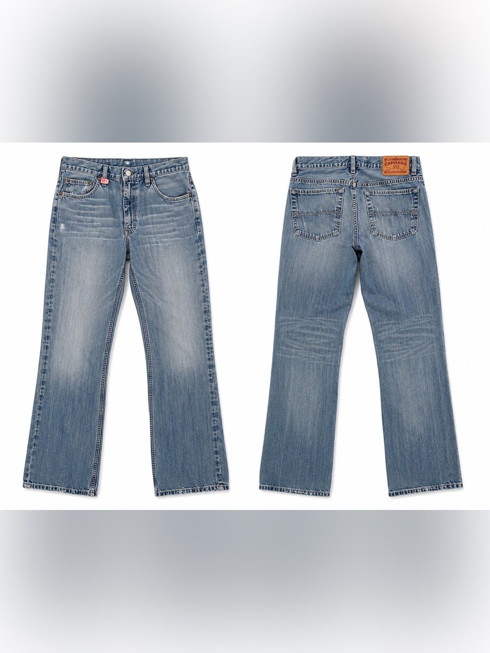 Vintage‎ Express Boot Fit Men’s Jeans 33x30 Light Wash Blue Denim Made in Mexico